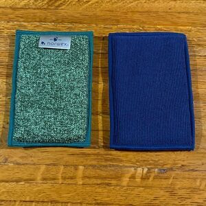 Norwex Dual Sided Sponges Set of 2 Blue and Green LE NWT